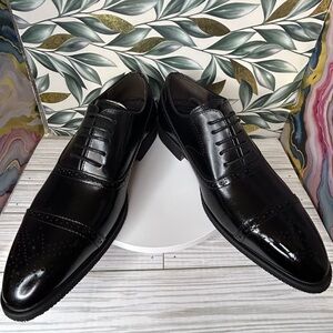 So Risque ✨ Men’s Classic Black Cap-Toe Oxford Dress Shoes – Size 39 ✨